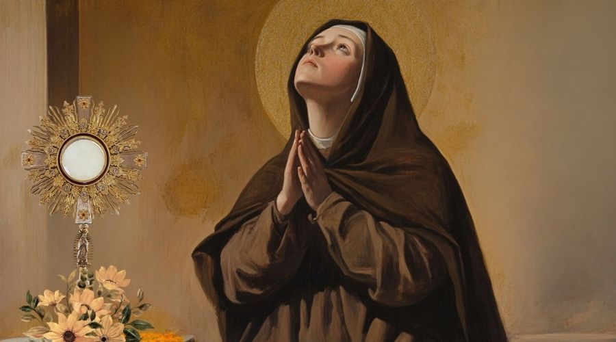 Santa Clara de Asís es especialmente conocida por su devoción a la Eucaristía