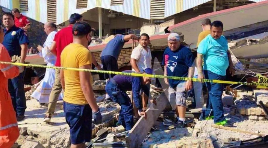 Concluye el rescate de cuerpos en iglesia de Tampico donde el techo se desplomó